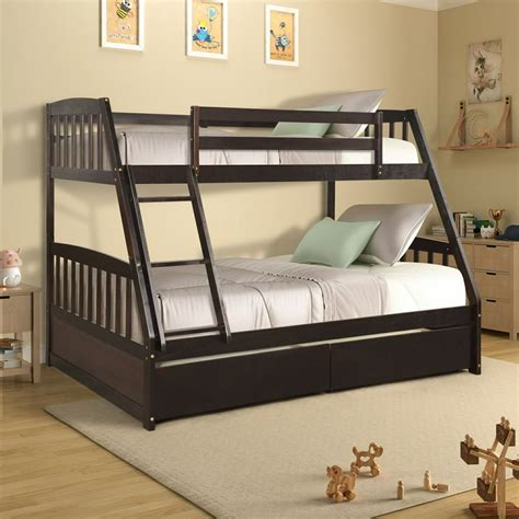 wood frame twin bunk beds